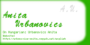 anita urbanovics business card